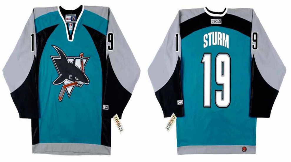 2019 Men San Jose Sharks #19 Sturm blue CCM NHL jersey 